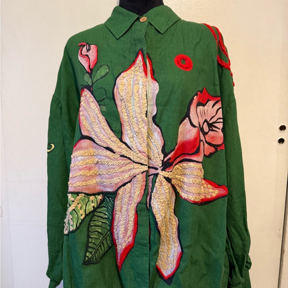 FARM Rio Green Floral Blouse - Picture 7 of 13
